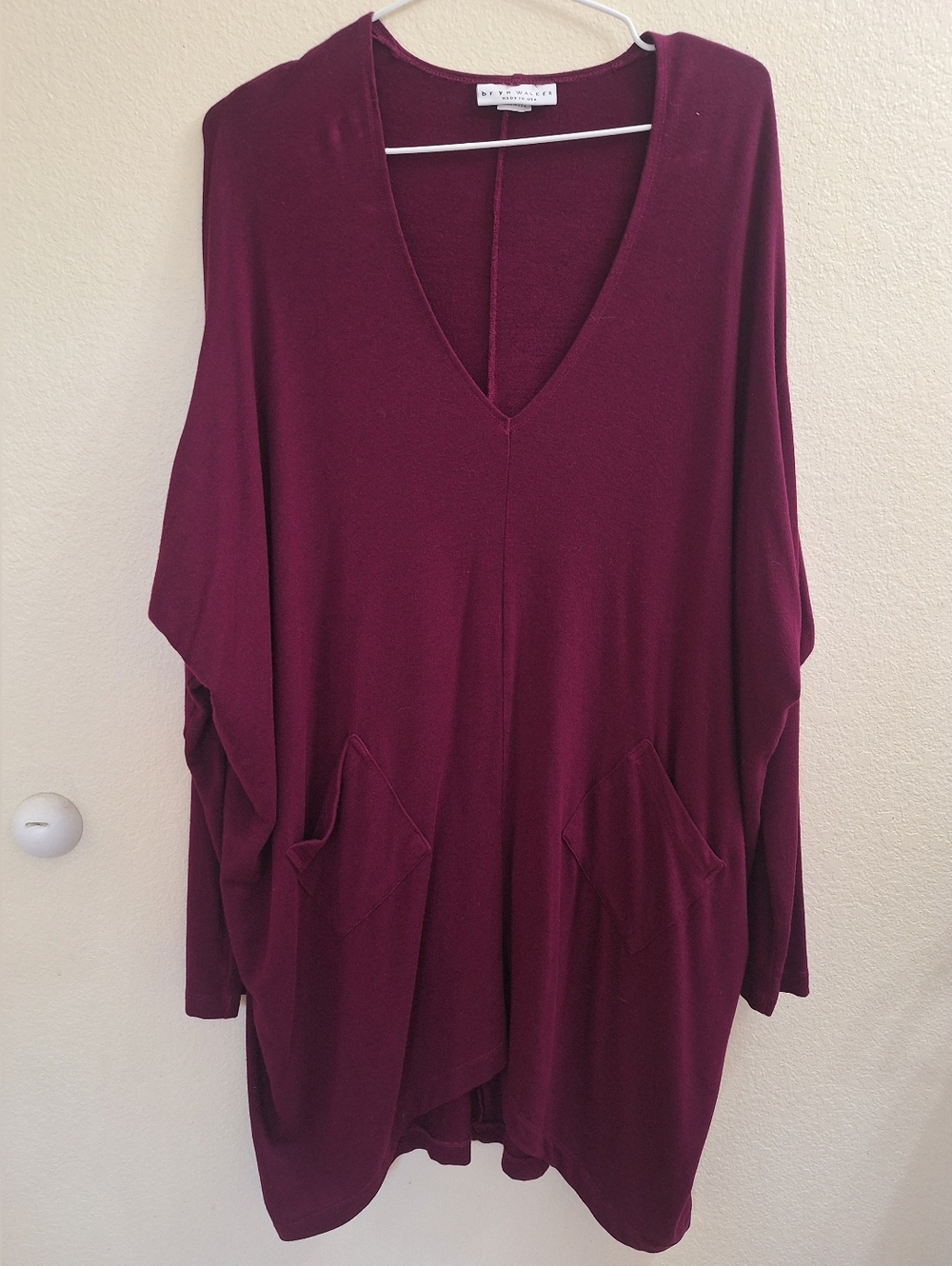 Bryn Walker Tunic Oversized V-Neck Lagenlook, Large
